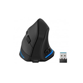 Mouse Vertical Ergonómico Steren Óptico COM-5730, RF Inalámbrico, USB-A, 2400DPI, Negro