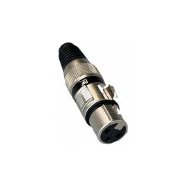 Jendrix Conector Jack Canon XLR, Plata/Negro