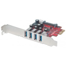 Manhattan Tarjeta PCI Express 152884, Alámbrico, 4x USB, 5Gbit/s