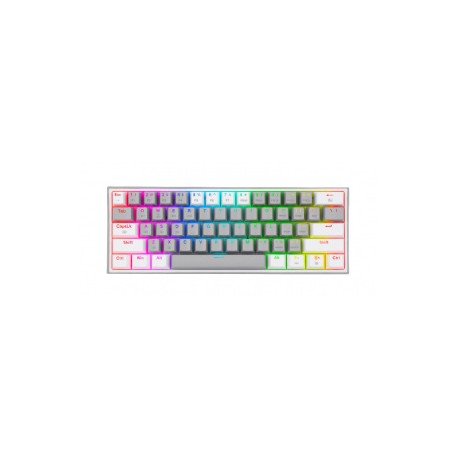 Teclado Gamer Redragon Fizz Pro K616 RGB, Teclado Mecánico, Red Switch, Inalámbrico, RF + Bluetooth, Gris/Blanco (Inglés)