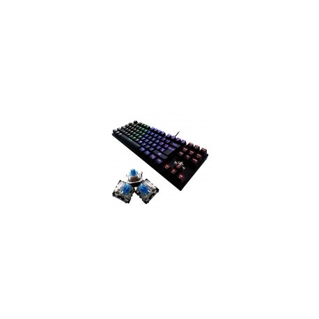 Teclado Gamer Yeyian Spark Serie 2000 RGB, Teclado Mecánico, Outemu Blue, Alámbrico, Negro (Español)