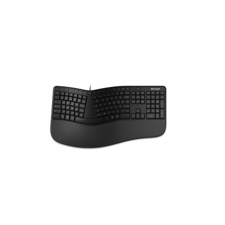 Teclado Microsoft Ergonomic, Alámbrico, USB, Negro (Español)