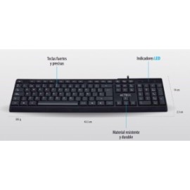 Teclado Acteck AC-928946, Alámbrico, USB, Negro (Español)