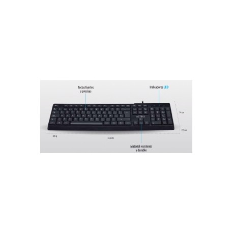 Teclado Acteck AC-928946, Alámbrico, USB, Negro (Español)