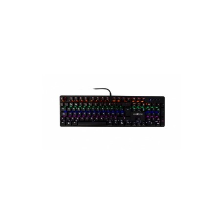 Teclado Gamer Game Factor KBG400 RGB, Teclado Mecánico, Switch KRED Blue, Alámbrico, Negro (Español)