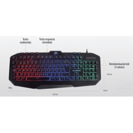 Teclado Gamer Balam Rush BR-929639 RGB, Alámbrico, Negro (Español)