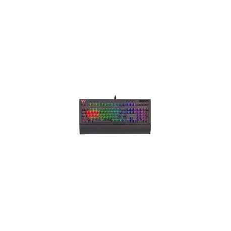 Teclado Gamer Thermaltake TT Premium X1 RGB, Teclado Mecánico, Cherry MX Blue, Alámbrico, Negro (Español)
