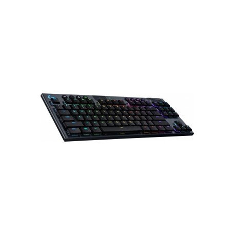 Teclado Gamer Logitech G915 TKL RGB, Teclado Mecánico, Switch GL Táctil, Inalámbrico, Negro (Inglés)