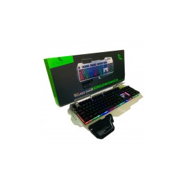 Teclado Gamer Raiju E-Sports RGB, Alámbrico, Aluminio/Negro (Inglés)