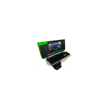 Teclado Gamer Raiju E-Sports RGB, Alámbrico, Aluminio/Negro (Inglés)