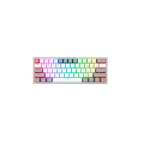 Teclado Gamer Redragon Fizz Pro K616 RGB, Teclado Mecánico, Red Switch, Inalámbrico, RF + Bluetooth, Blanco/Gris (Inglés)