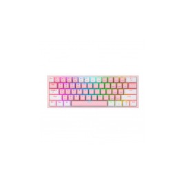 Teclado Gamer Redragon Fizz Pro K616 RGB, Teclado Mecánico, Red Switch, Inalámbrico, RF + Bluetooth, Rosa/Blanco (Inglés)