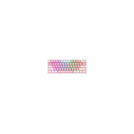 Teclado Gamer Redragon Fizz Pro K616 RGB, Teclado Mecánico, Red Switch, Inalámbrico, RF + Bluetooth, Rosa/Blanco (Inglés)