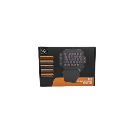 Teclado Gamer Aion K50 RGB Una Mano, Teclado Mecánico, Cherry MX Blue, Alámbrico, Negro