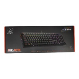 Teclado Gamer Aion AMK-W23K RGB, Teclado Mecánico, Switch Blue, Alámbrico, Negro