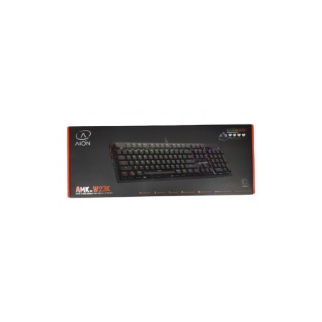 Teclado Gamer Aion AMK-W23K RGB, Teclado Mecánico, Switch Blue, Alámbrico, Negro