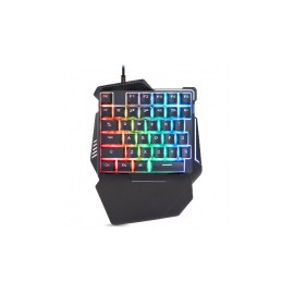 Teclado Gamer BRobotix 567892 RGB Una Mano, Alámbrico, Negro