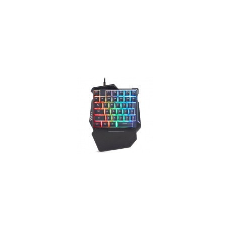 Teclado Gamer BRobotix 567892 RGB Una Mano, Alámbrico, Negro