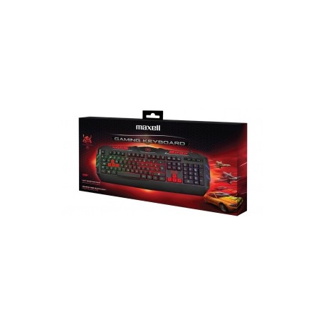 Teclado Gamer Maxell Samurai RGB, Alámbrico, Negro/Rojo (Inglés)