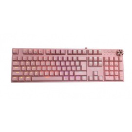 Teclado Gamer Yaguaret Hidra RGB, Teclado Mecánico, Switch Blue, Inalámbrico, Rosa (Español) ― incluye Mouse Gettech y Audífono