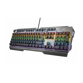 Teclado Gamer Trust GXT 877 RGB, Teclado Mecánico, Switch Red, Alámbrico, Negro (Español)