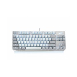 Teclado Gamer ASUS ROG Strix Scope TKL Moonlight White LED RGB, Teclado Mecánico, Alámbrico, Blanco