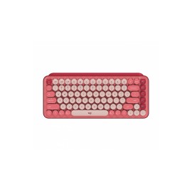 Teclado Logitech POP, RF Inalámbrico + Bluetooth, Rosa (Español)