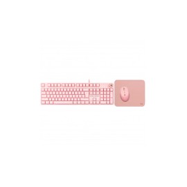 Teclado Gamer Yaguaret Hidra RGB, Teclado Mecánico, Switch Blue, Inalámbrico, Rosa (Español) ― incluye Mouse Gettech y Mousepad