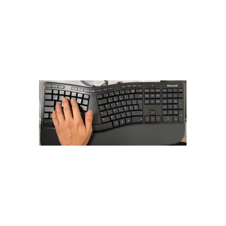 Teclado Ergonómico Microsoft LXN-00003, Alámbrico, USB, Negro (Español)