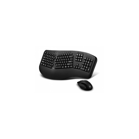 Teclado Adesso Tru-Form Media 1500, Inalámbrico, USB, Negro (Inglés)