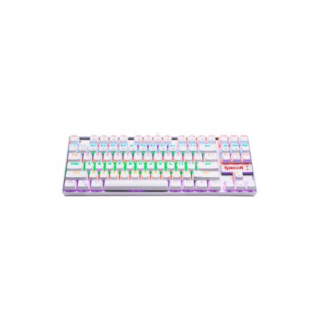 Teclado Gamer Redragon Kumara K552 Rainbow TKL RGB, Teclado Mecánico, Switch Blue, Alámbrico, Blanco (Español)