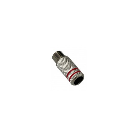 Jendrix Conector Jack RCA para Extensión, Plata/Rojo