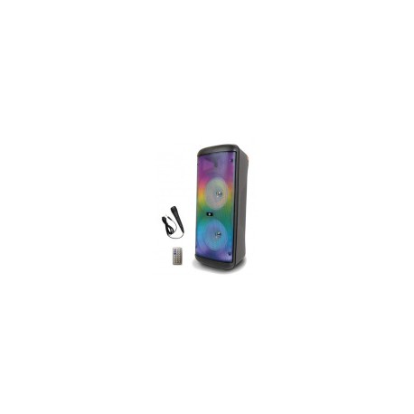 Misik Bafle Portátil MB2218, Bluetooth, Inalámbrico, 2.0 Canales, 8000W PMPO, USB, Negro